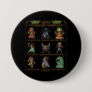 Badge Rond 7,6 Cm Monstres mythologiques aztèques