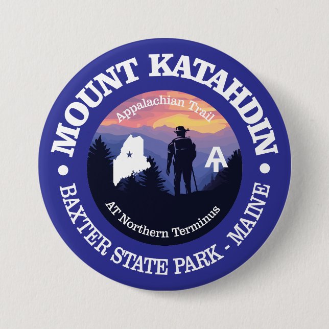 Badge Rond 7,6 Cm Mont Katahdin (rd2) (Devant)