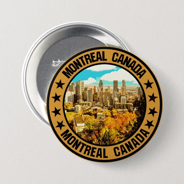 Badge Rond 7,6 Cm Montréal (Devant & derrière)