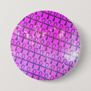 Badge Rond 7,6 Cm Motif Ankh