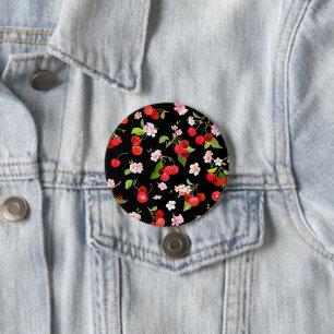 Badge Rond 7,6 Cm Motif cerise 2