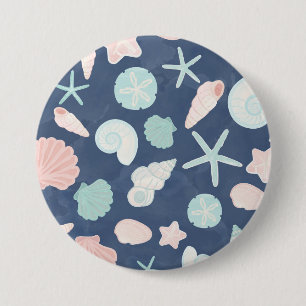 Badge Rond 7,6 Cm motif de coquillages