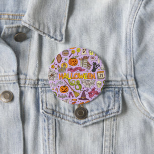 Badge Rond 7,6 Cm Motif de doodle Halloween mignon