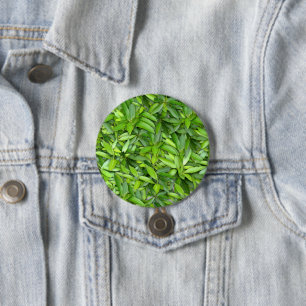 Badge Rond 7,6 Cm Motif Feuille verdoyant - Nature Botanique