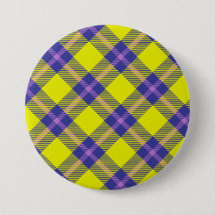 Badge Rond 7,6 Cm Motif Tartan couleur Criss Cross