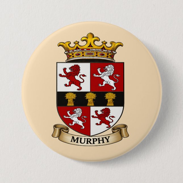 Badge Rond 7,6 Cm Murphy Family Coat of Arms Button (Devant)