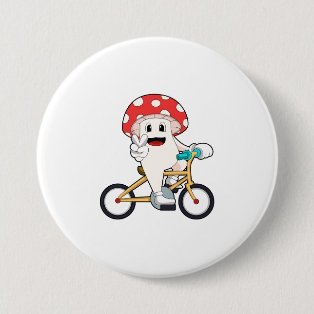 Badge Rond 7,6 Cm Mushroom with Bicycle.PNG (Devant)