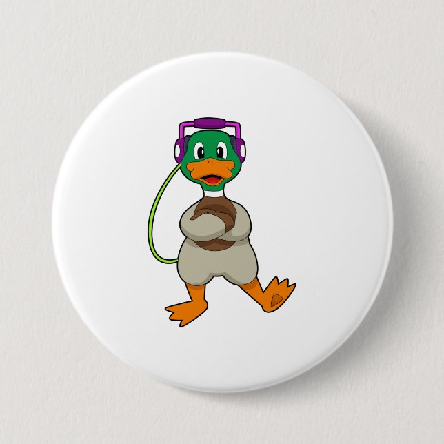 Badge Rond 7,6 Cm Musique du casque (Devant)