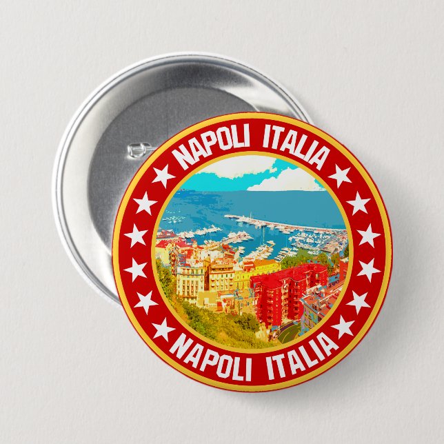 Badge Rond 7,6 Cm Napoli (Devant & derrière)