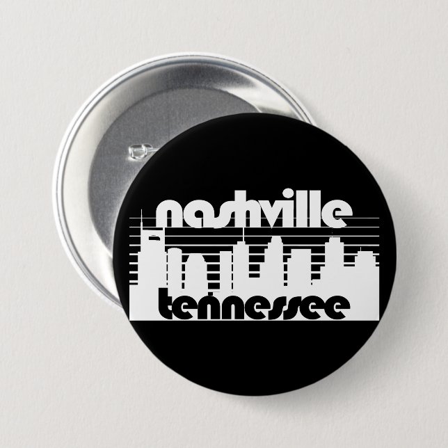 Badge Rond 7,6 Cm Nashville Tennessee (Devant & derrière)