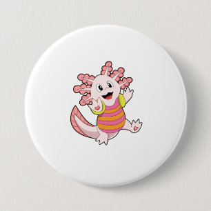 Badge Rond 7,6 Cm Natation Axolotl