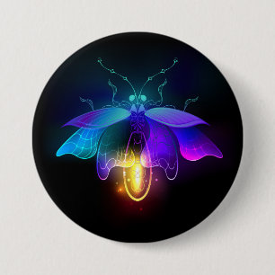 Badge Rond 7,6 Cm Neon Firefly sur noir