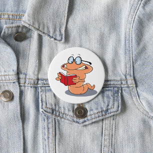 Badge Rond 7,6 Cm Nerdy Bookworm Lire Un Livre
