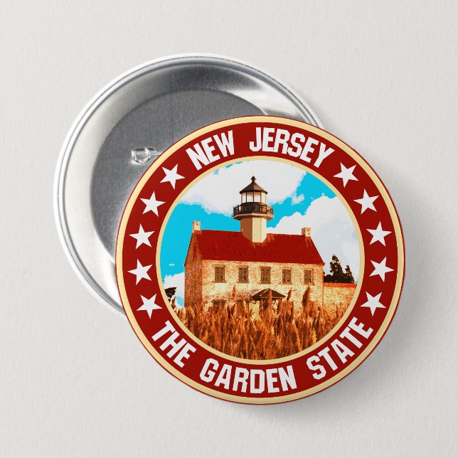 Badge Rond 7,6 Cm New Jersey (Devant & derrière)