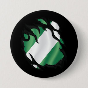 Badge Rond 7,6 Cm Nigeria déchiré