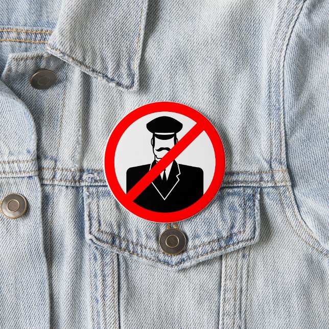 Badge Rond 7,6 Cm No Chauffeur Allowed Symbol Funny Warning (Créateur téléchargé)