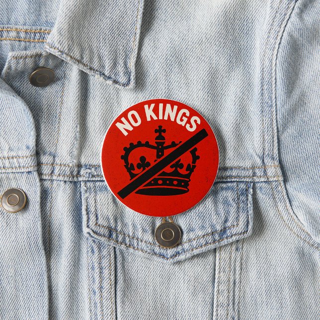 Badge Rond 7,6 Cm No Kings Protest Symbol (Créateur téléchargé)