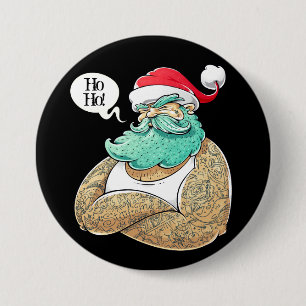 Badge Rond 7,6 Cm Noël Hipsta Santa Claus