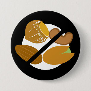 Badge Rond 7,6 Cm Noir Arbre Noir Sans Nut Allergie Enfants