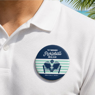 Badge Rond 7,6 Cm Nom de club d'équipe de sport de pickleball à la m