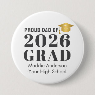 Badge Rond 7,6 Cm Nom personnalisé pour la remise des diplômes 