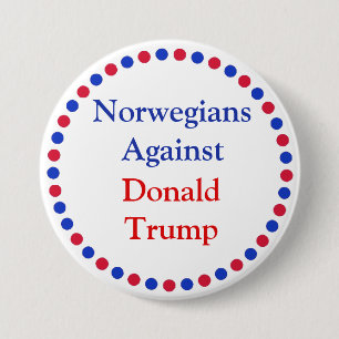 Badge Rond 7,6 Cm Norvégiens contre Donald Trump Button