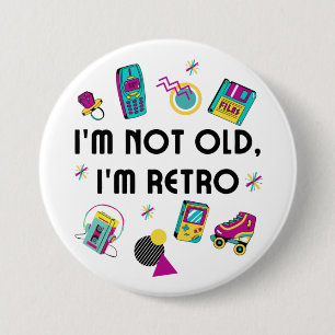Badge Rond 7,6 Cm nostalgique rétro néon couleur 80s mémorabilia