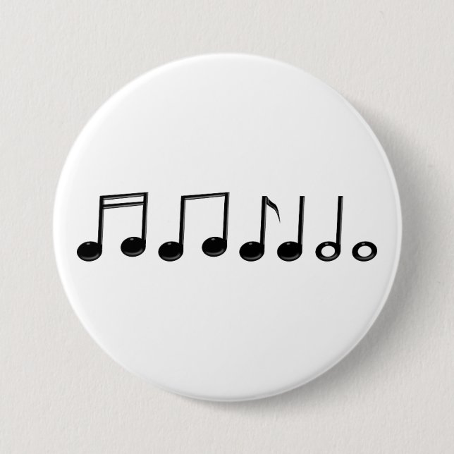 Badge Rond 7,6 Cm Notes musicales (Devant)