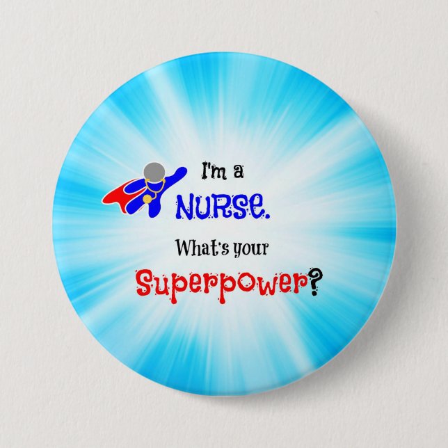 Badge Rond 7,6 Cm Nurse Superhero (Devant)