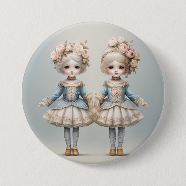 Badge Rond 7,6 Cm Nutcracker Ballet Fashion-Rosebuds (Devant)
