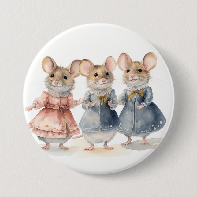 Badge Rond 7,6 Cm Nutcracker Ballet Mice  (Devant)
