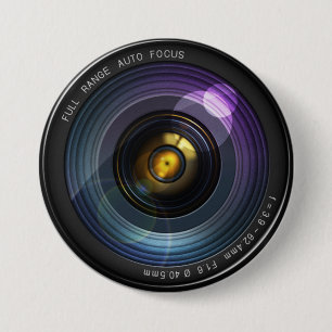 Badge Rond 7,6 Cm Objectif d'appareil photo