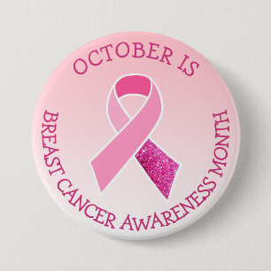 Badge Rond 7,6 Cm Octobre est le mois de sensibilisation au cancer d