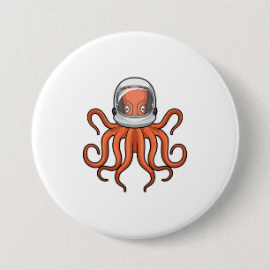 Badge Rond 7,6 Cm Octopus en astronaute