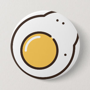 Badge Rond 7,6 Cm oeuf frit