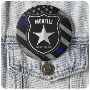 Badge Rond 7,6 Cm Officier de police Shérif Cop Flag