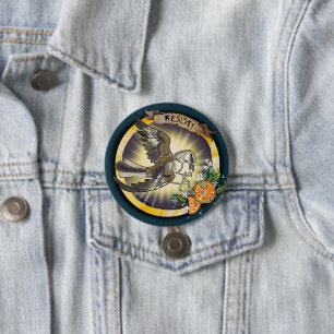 Badge Rond 7,6 Cm Oiseau de l'État de Floride Résistez au Moqueur po