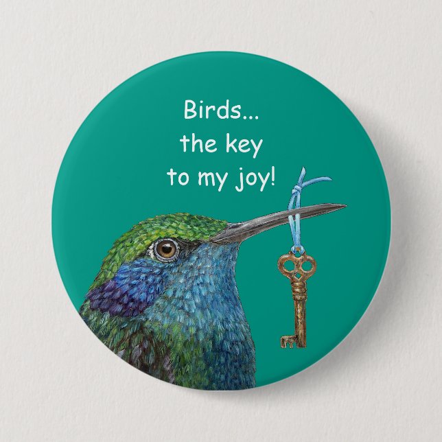 Badge Rond 7,6 Cm Oiseaux/bouton de joie (Devant)