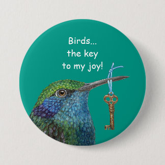 Badge Rond 7,6 Cm Oiseaux/bouton de joie