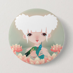 Badge Rond 7,6 Cm Oiseaux du paradis