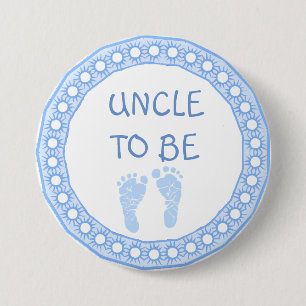 Badge Rond 7,6 Cm Oncle à être bouton de baby shower de garçon bl
