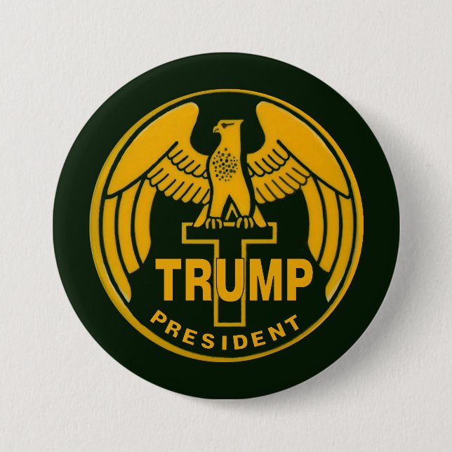 Badge Rond 7,6 Cm Or Eagle d'atout (Devant)