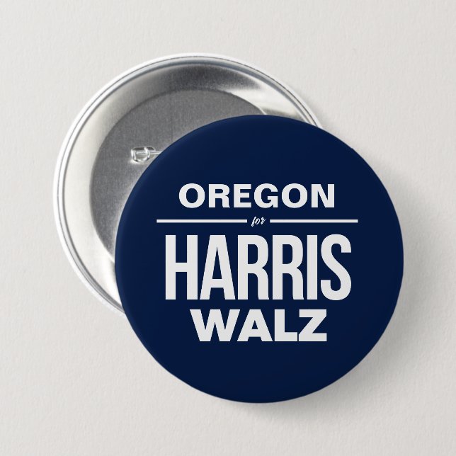 Badge Rond 7,6 Cm Oregon pour Harris Walz (Devant & derrière)