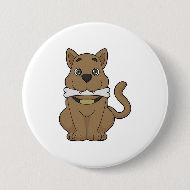 Badge Rond 7,6 Cm Os de chien (Devant)