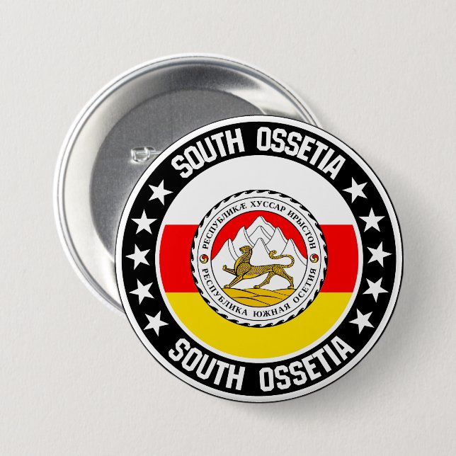 Badge Rond 7,6 Cm Ossétie du Sud (Devant & derrière)