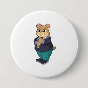 Badge Rond 7,6 Cm Ours comme chambre avec costume