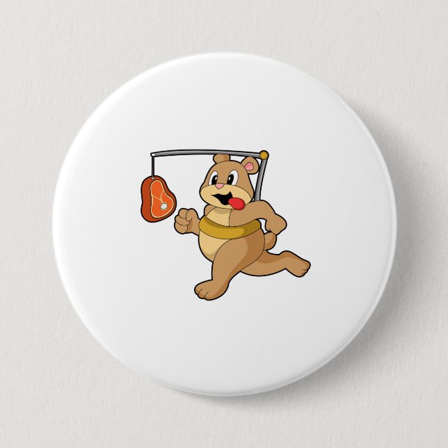 Badge Rond 7,6 Cm Ours comme coureur (Devant)