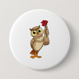 Badge Rond 7,6 Cm Owl