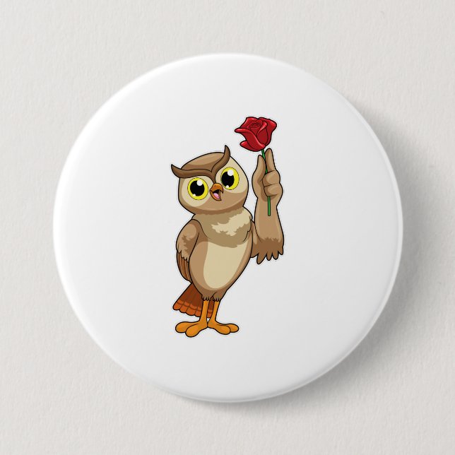 Badge Rond 7,6 Cm Owl (Devant)