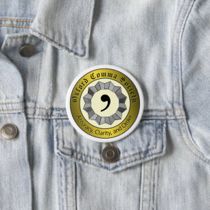 Badge Rond 7,6 Cm Oxford Comma Society